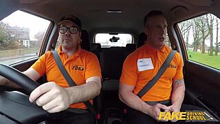स्थल#3 वीडियो के लिए: Fake driving instructor abuses European MILF
